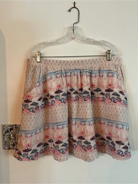 LC Lauren Conrad Pink Floral-Print Mini Skirt